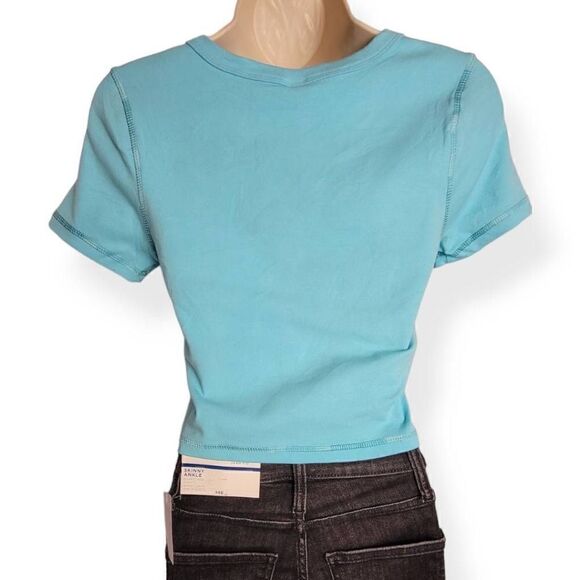Wild Fable Light Blue Crop Top Large - Picture 2 of 3